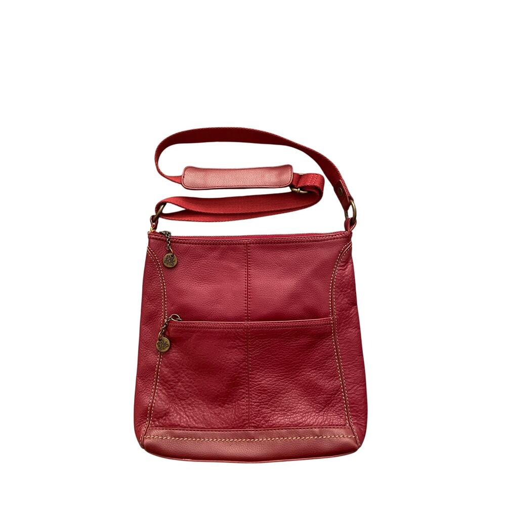 The Sak Lucia Womens Red Leather Crossbody Bag